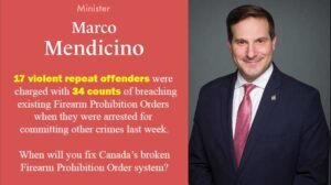 In the past week, 17 repeat offenders arrested for other crimes were also charged with 34 counts of breaching Firearm Prohibition Orders. Marco Mendicino, when will you fix Canada’s broken Firearm Prohibition Order system?